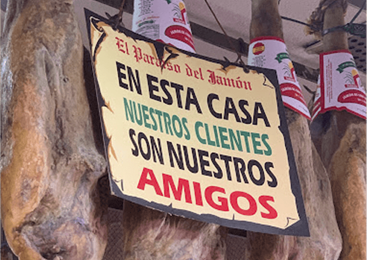 Cartel en el local